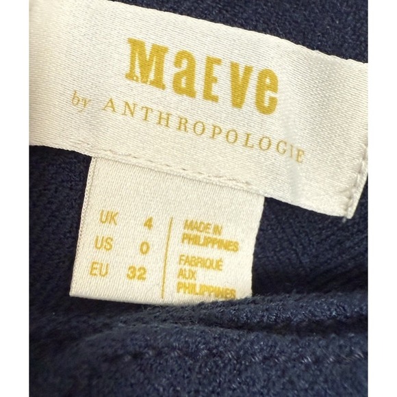 Maeve Magda Tapered Pants Anthropologie Navy Blue Ankle Size 0 - Picture 6 of 12